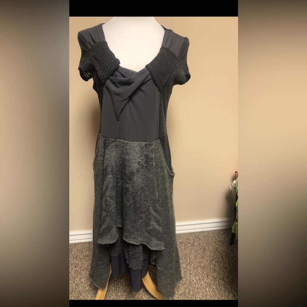 Angels Never Die Size Medium Asymmetrical Gray Dress